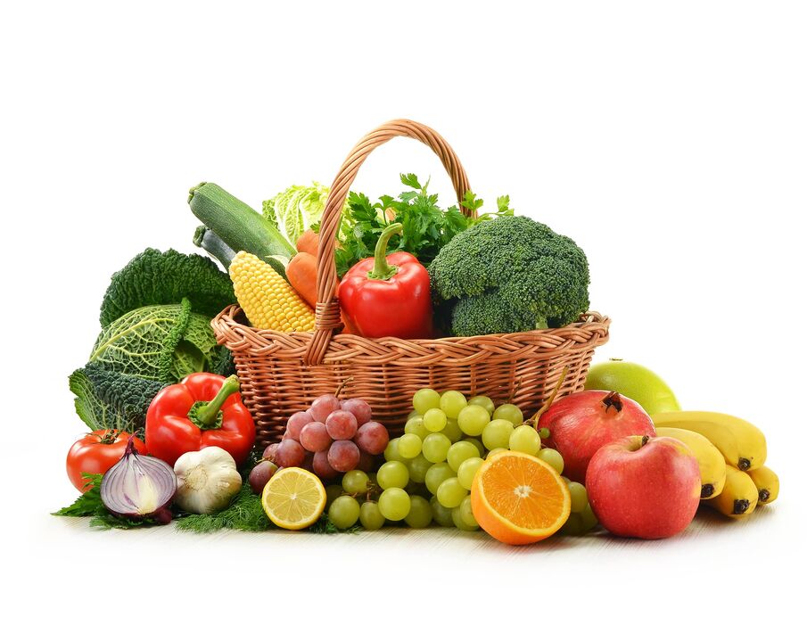 свіжі фрукти та овочі на дієті